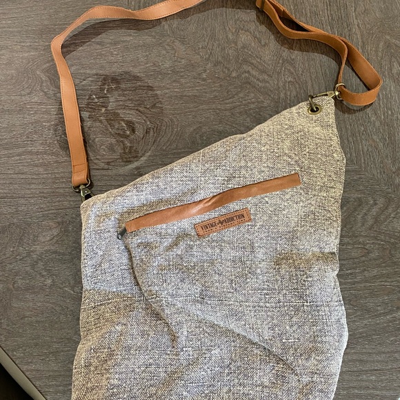 vintage addiction Bags Vintage Addiction Foldover Jute Leather